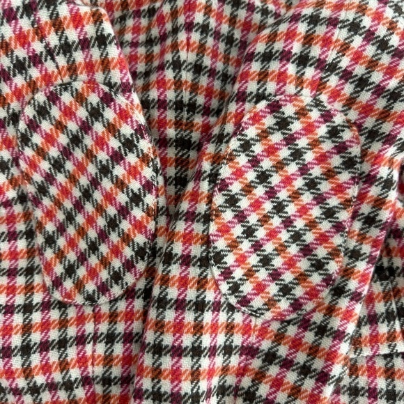 Talbots Houndstooth Plaid Wool Blazer Academia Size 6P Elbow Patch Women - Picture 12 of 16